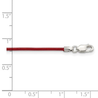 Sterling Silver 18inch 1.5mm Poppy Leather Cord Necklace