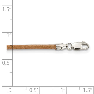Sterling Silver 18inch 2mm Natural Leather Cord Necklace