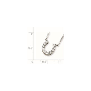 Sterling Silver CZ Horseshoe Necklace QG2032-16