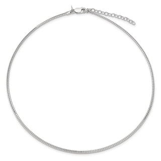 Sterling Silver 2mm w/2 in Ext Cubetto Chain Necklace