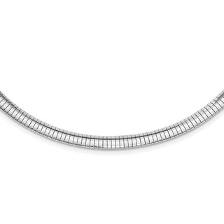 Sterling Silver Rhodium-plated 6mm w/2 in Ext Cubetto Chain Necklace