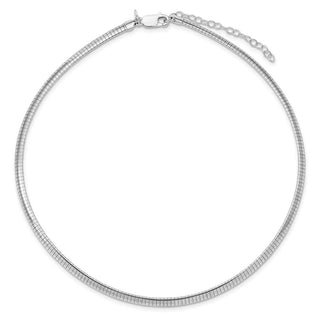 Sterling Silver Rhodium-plated 4mm w/2 in Ext Cubetto Chain Necklace