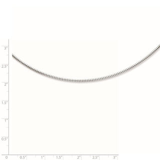 Rhodium-plated Sterling Silver 2mm Round w/2in ext Cubetto Necklace