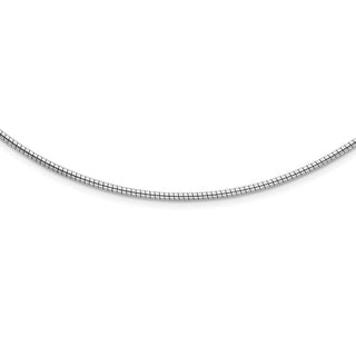 Rhodium-plated Sterling Silver 2mm Round w/2in ext Cubetto Necklace