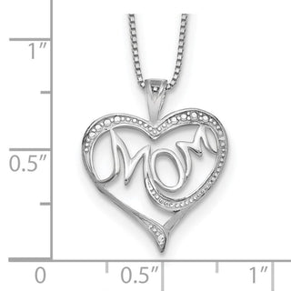 Sterling Silver Rhodium-plated Diamond Mom Necklace QG2674-16