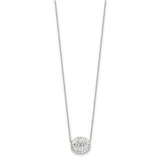 18" Sterling Silver 10mm White Stellux Crystal Ball Necklace