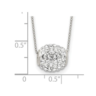18" Sterling Silver 10mm White Stellux Crystal Ball Necklace