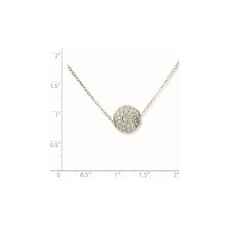 18" Sterling Silver 10mm White Stellux Crystal Ball Necklace