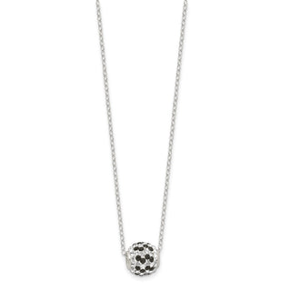18" Sterling Silver Black and White Stellux Crystal Necklace