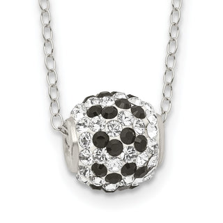 18" Sterling Silver Black and White Stellux Crystal Necklace
