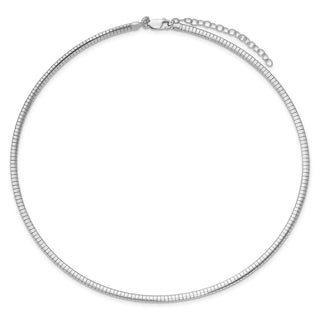 Rhodium-plated Sterling Silver 3.25mm w/2in. Ext Cubetto Chain Necklace