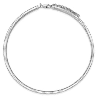 Rhodium-plated Sterling Silver 5.2mm w/2in. Ext Cubetto Chain Necklace