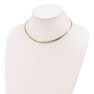 Sterling Silver Gold-tone Rhodium-plated 3-6mm Reversible Cubetto Necklace