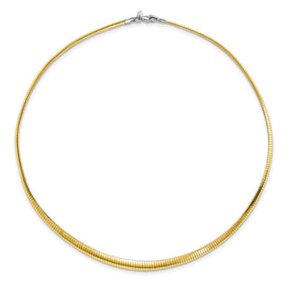 Sterling Silver Gold-tone Rhodium-plated 3-6mm Reversible Cubetto Necklace