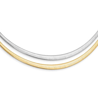 Sterling Silver Gold-tone Rhodium-plated 3-6mm Reversible Cubetto Necklace