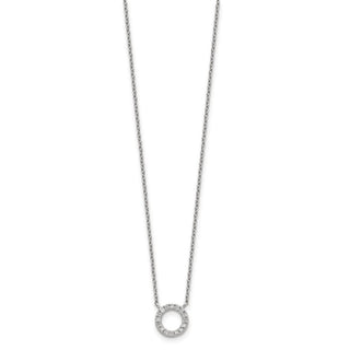 Sterling Silver CZ Circle Necklace