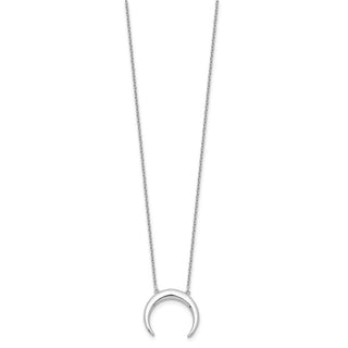 Rhodium-plated Sterling Silver Moon w/ 2in ext. Necklace