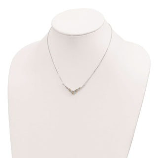 Sterling Silver Gold-tone V-shaped Bar Necklace