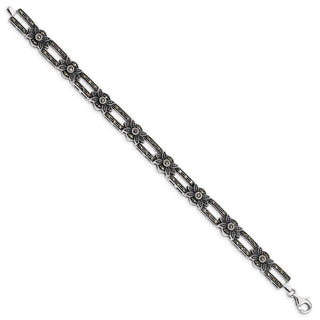 7.5" Sterling Silver Rhodium-plated Marcasite Bracelet