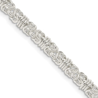 20" Sterling Silver 4mm Fancy Byzantine Chain Necklace