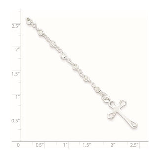7.5" Sterling Silver Polished Rosary Bracelet QH4697-7.5