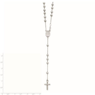 21" Sterling Silver Polished Rosary Necklace