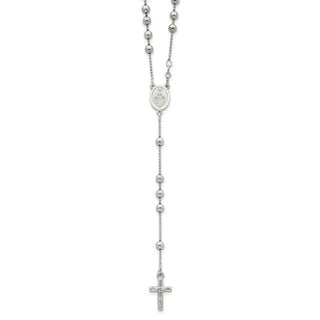 21" Sterling Silver Polished Rosary Necklace