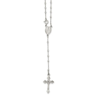 18" Sterling Silver Polished Rosary Necklace QH4992-18
