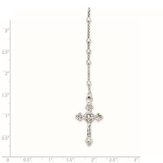 16" Sterling Silver Polished Rosary Necklace QH4993-16