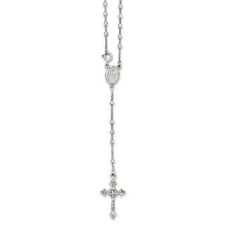 16" Sterling Silver Polished Rosary Necklace QH4993-16
