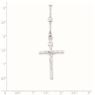 16" Sterling Silver Polished Rosary Necklace QH5123-16