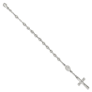 7.5" Sterling Silver Polished Rosary Bracelet QH5140-7.5