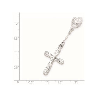 7.5" Sterling Silver Polished Single Decade Rosary Bracelet