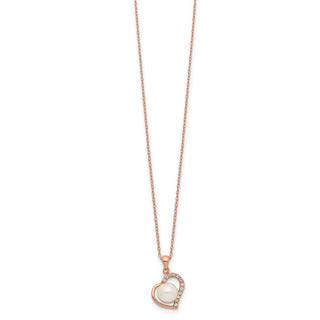 17" Sterling Silver Pink Flash-plated 7-8mm Button Freshwater Cultured Pearl Necklace