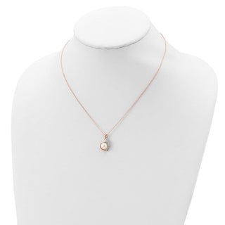 17" Sterling Silver Pink Flash-plated 7-8mm Button Freshwater Cultured Pearl Necklace