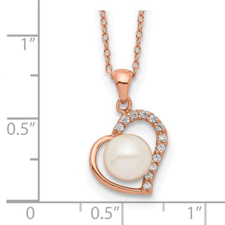 17" Sterling Silver Pink Flash-plated 7-8mm Button Freshwater Cultured Pearl Necklace