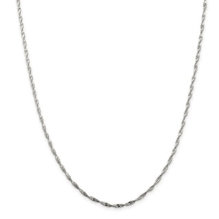24" Sterling Silver 2mm Twisted Herringbone Chain Necklace