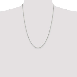 24" Sterling Silver 2mm Diamond-cut Cable Chain Necklace