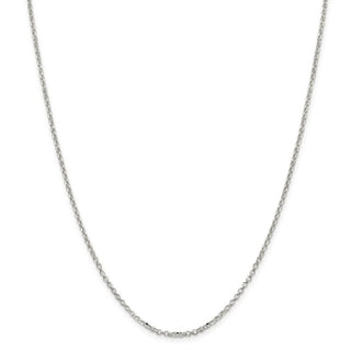 24" Sterling Silver 2mm Diamond-cut Cable Chain Necklace