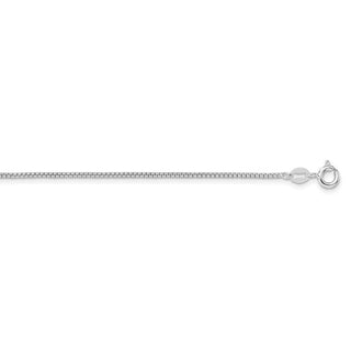 16" Rhodium-plated Sterling Silver 1.25mm Round Box Chain Necklace