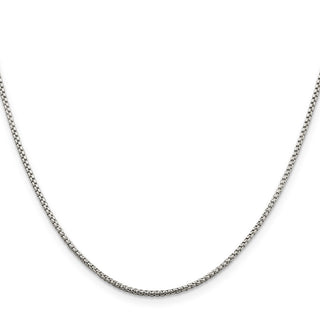 22" Sterling Silver 1.5mm Round Box Chain Necklace w/4in ext.