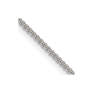 22" Sterling Silver 1.5mm Round Box Chain Necklace w/4in ext.