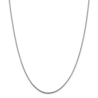 24" Sterling Silver 1.5mm Round Box Chain Necklace