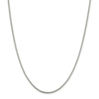26" Sterling Silver 2mm Round Box Chain Necklace