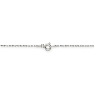 24" Sterling Silver 1mm Beaded Chain Necklace