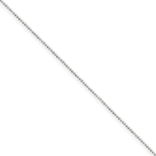 9" Sterling Silver 1mm Beaded Chain Anklet