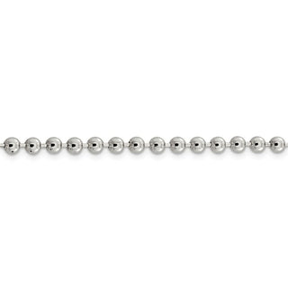 16" Sterling Silver 4mm Beaded Chain Necklace