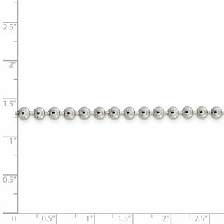 16" Sterling Silver 4mm Beaded Chain Necklace