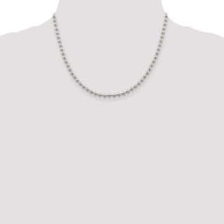 18" Sterling Silver 4mm Beaded Chain Necklace