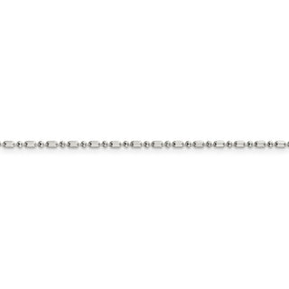 30" Sterling Silver 1.5mm Fancy Beaded Chain Necklace QK30
